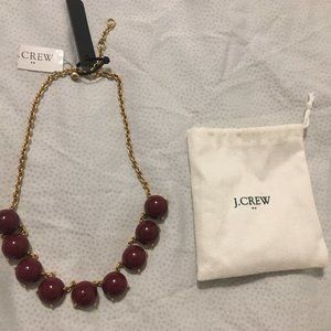 J Crew beaded necklace - Gold & Maroon - NWT